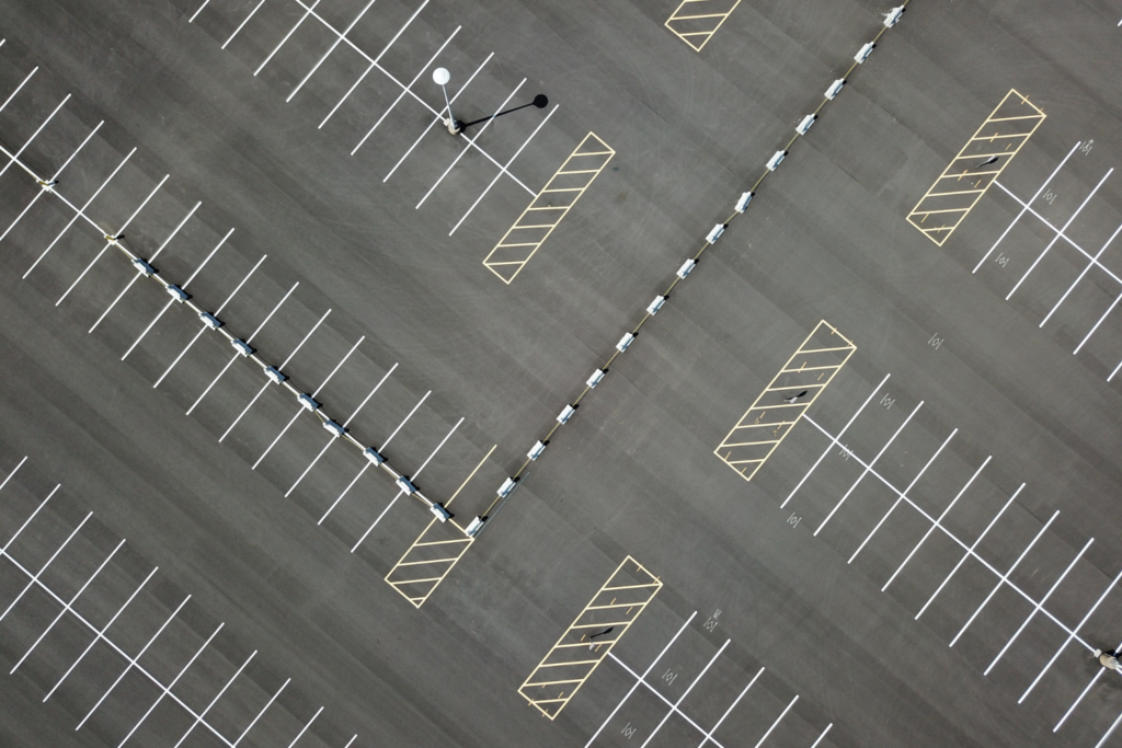 Parking lot striping design