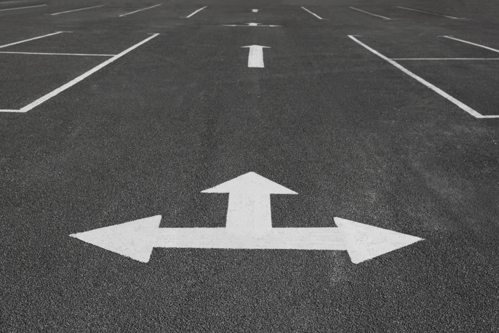 Directional Parking Lot Markings